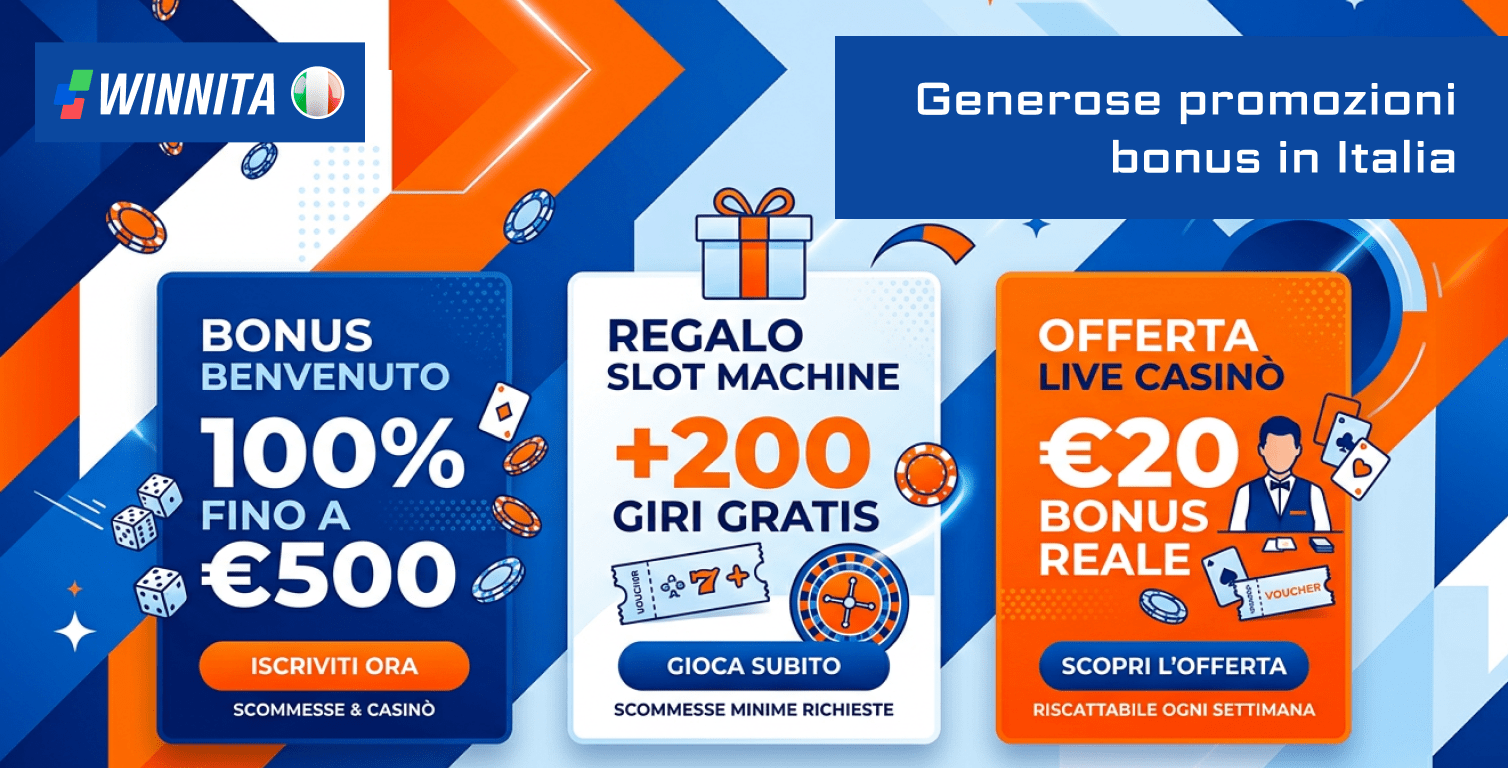 Generosi bonus e promozioni nel casinò online Winnita Italia
