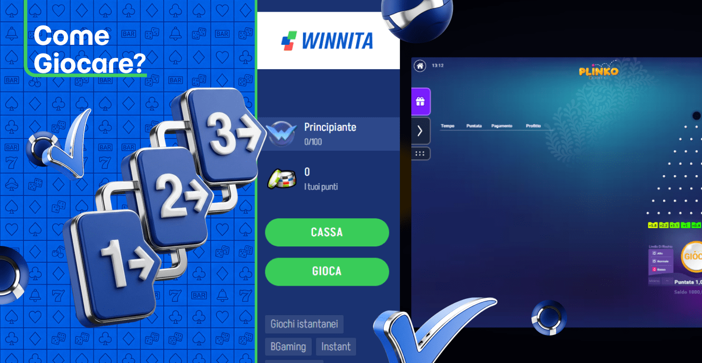 Puoi iniziare a giocare a Winnita Plinko in pochi semplici passaggi