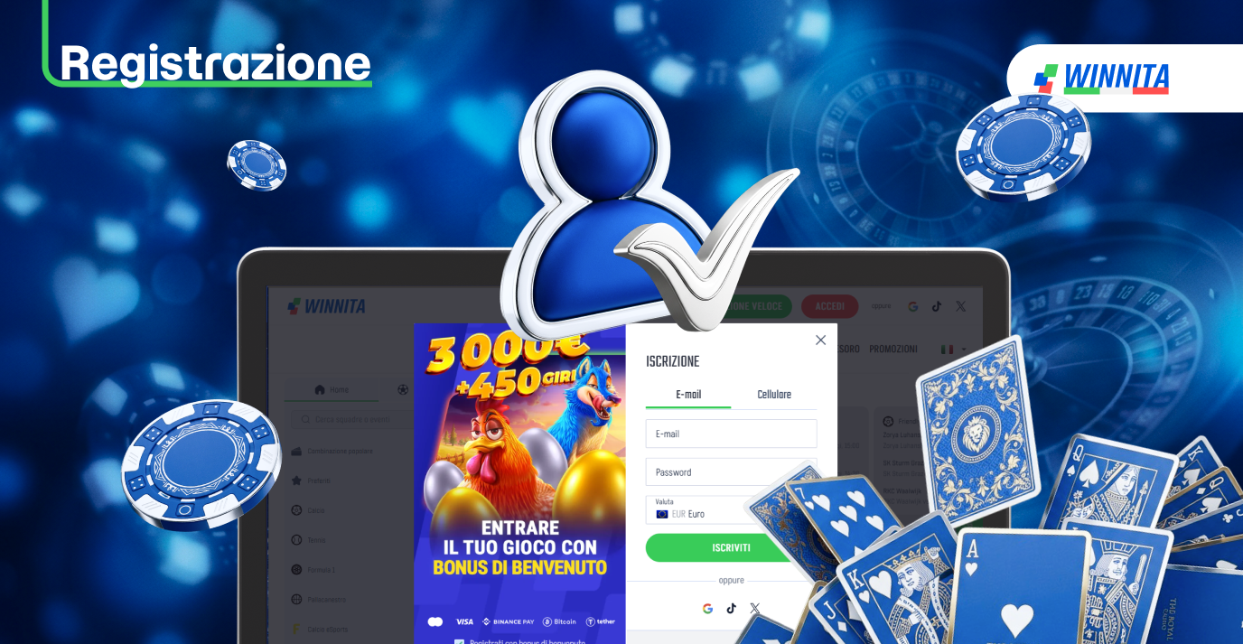 Registrati in un paio di passaggi al Winnita Casino