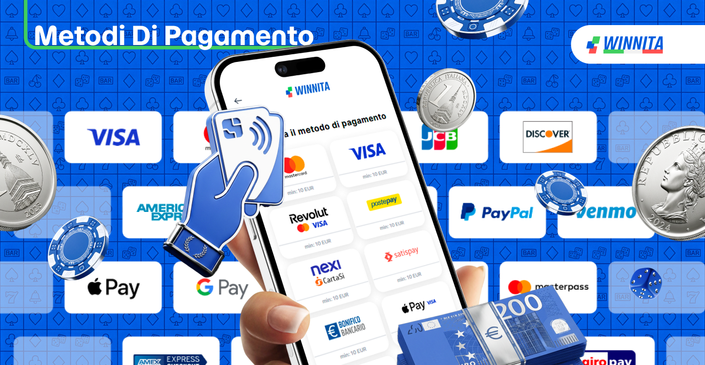 Vinnita Casino offre numerosi metodi di pagamento per l'Italia.